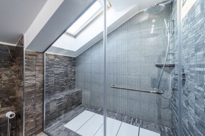 Dark Framed Shower Door